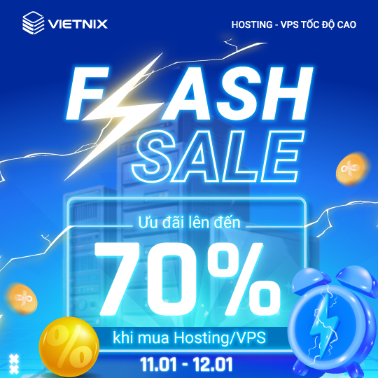 0-Vietnix giảm gi&aacute; tới 70% c&aacute;c g&oacute;i dịch vụ hosting, VPS.
